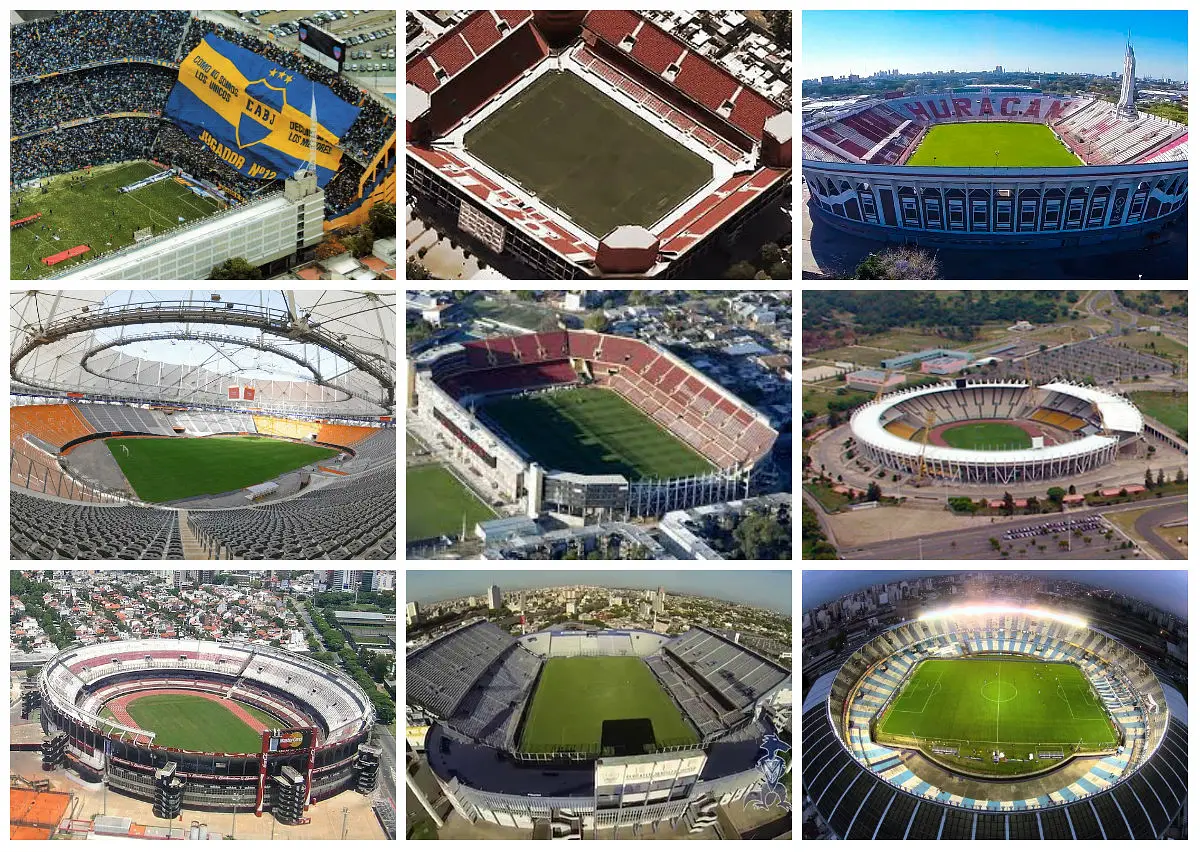 Map of Buenos Aires showcasing locations of major football clubs and stadiums